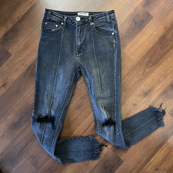 One x OneTeaspoon High Waist Freebird II Skinny Jeans Black Goth Grunge Emo Sz28 - Picture 1 of 10